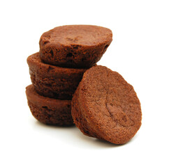 Chocolate chip brownies on white