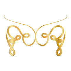 Fototapeta premium gold and ribbon shaped ornament design of Decorative element theme Vector illustration