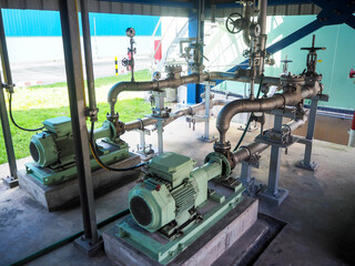 Pump and motor which popular to install with pipe in industrial such chemical, power plant, oil and gas.