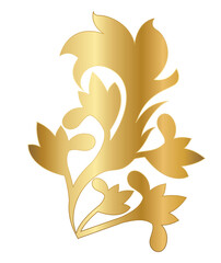 gold leaves shaped ornament design of Decorative element theme Vector illustration