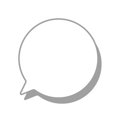 丸いふきだしのアイコン (線画 シャドウ)