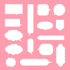 かわいい吹き出しのイラストセット ピンク Accent Poster Acce Miki N