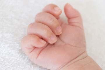 生後一ヶ月の赤ちゃんの手