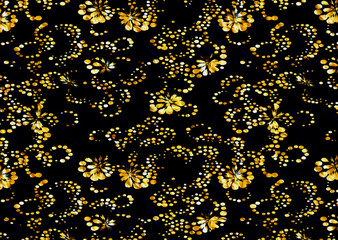 glitter floral dots pattern