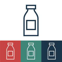 Linear vector icon with milk