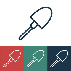 Linear vector icon with shovel