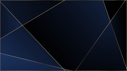 Blue Premium Polygon Pattern. Elegant Dark Platinum Chic Shapes Frame 