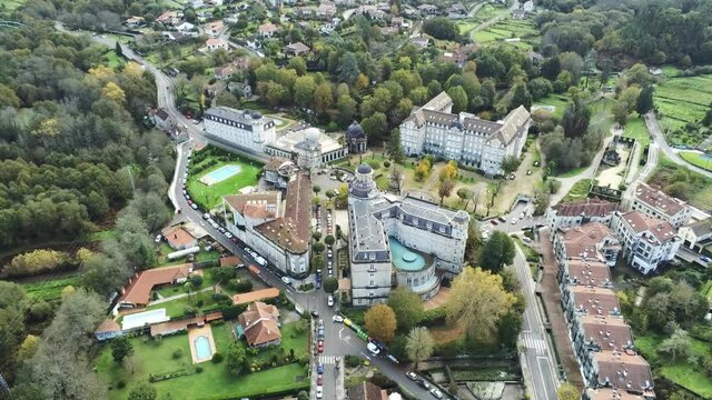 Mondariz. Beautiful thermal village in Galicia,Spain. Aerial Drone Footage