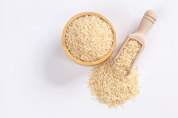 sesame seeds isolated on white background