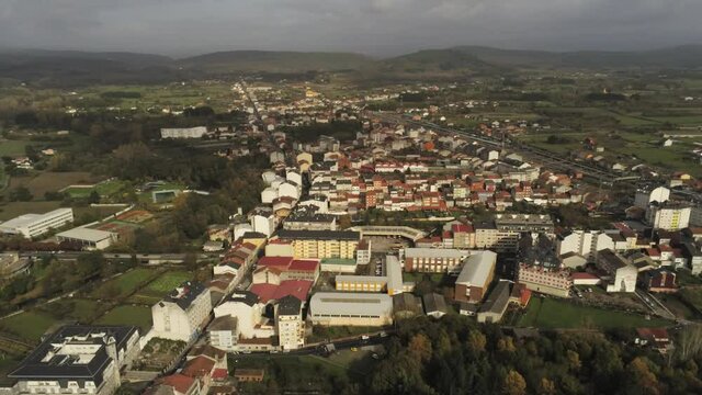 Monforte de Lemos. Galicia,Spain. Aerial Drone Footage