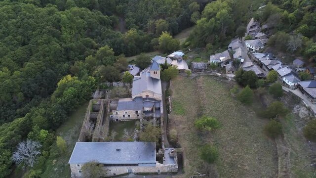 Landscape in El Bierzo, Leon.Spain. Aerial Drone Footage