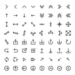 Set of arrow vector line icons. EPS 10