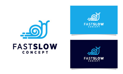 line art Fast snail logo template , animal snail logo design
