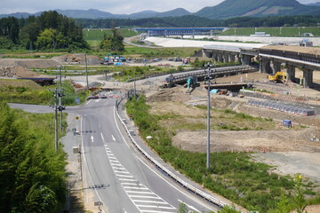 旧国道45号線の復興工事、気仙沼市本吉地区/Reconstruction of the former National...