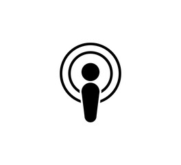Podcast icon vector logo template illustration