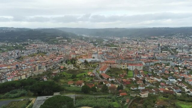 Ourense. Buildings in the city. Galicia,Spain. Aerial Drone Footage