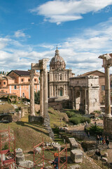 Fototapeta na wymiar Historical Roman Forum, Italy Rome - Europe