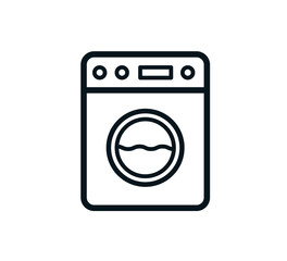 Washing machine icon vector logo design template