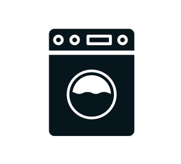 Washing machine icon vector logo design template