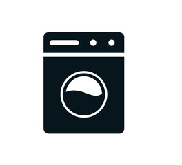 Washing machine icon vector logo design template