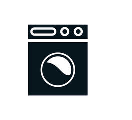 Washing machine icon vector logo design template