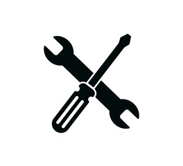 Wrench icon vector logo illustration flat style
