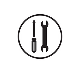 Wrench icon vector logo illustration flat style