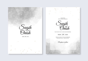Elegant watercolor splash for wedding card invitation template