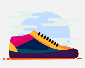 sneaker shoes vector illustration in flat style