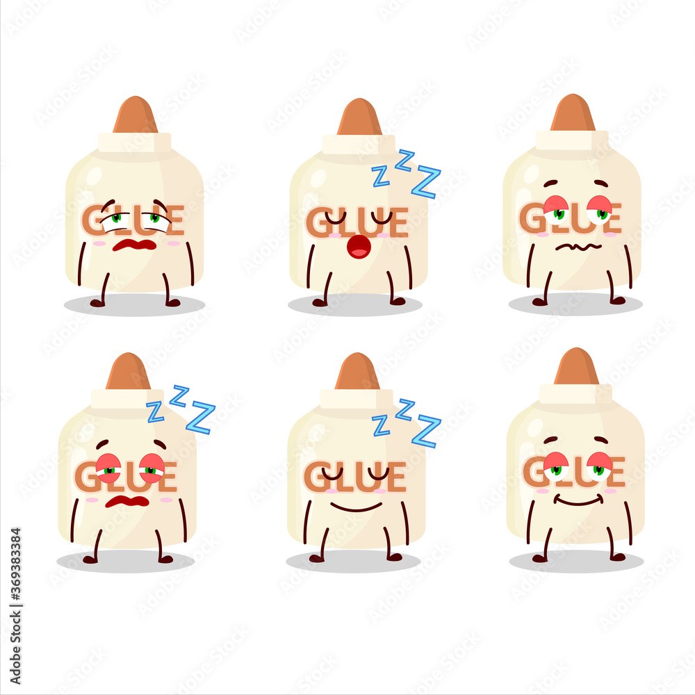 Wall mural Cartoon character of glue with sleepy expression