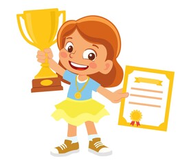 boy with a winner cup