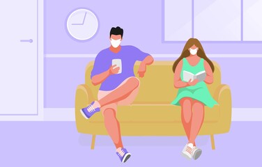 Man and woman in the waiting room