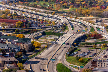 view from the deck of the 35th floor on the pwc Building. Minneapolis, MN