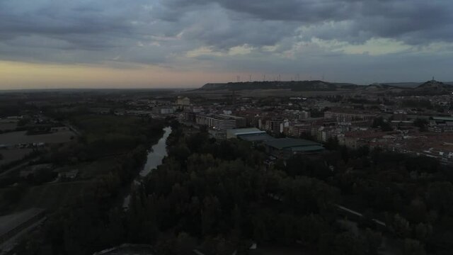 Palencia, city of Spain. Aerial Drone Footage