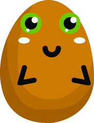 Simple Vector Design of Egg with Smile in Brown