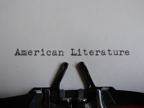 the words "American Literature" typed on a typewriter, close up