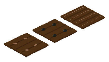 Different types of seeds on the beds. Crop. Isometry. Isolated garden beds on a white background. Vector illustration.
