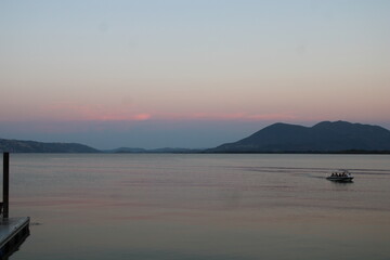 sunset on the lake