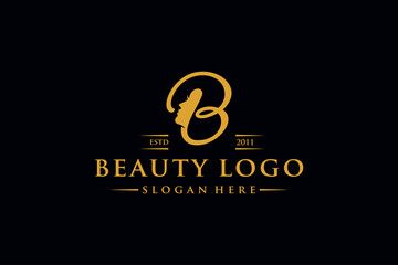 Fototapeta na wymiar letter b beauty woman logo design vector