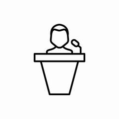 Outline speaker human icon.Speaker human vector illustration. Symbol for web and mobile