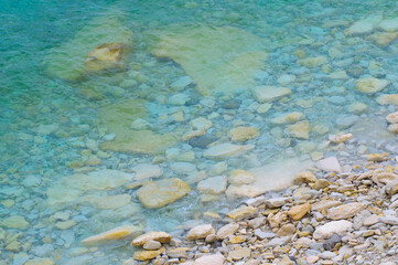 Stone beach at the sea.