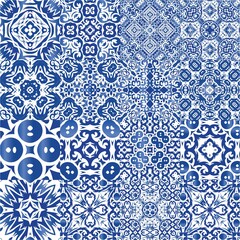 Ethnic ceramic tiles in portuguese azulejo.