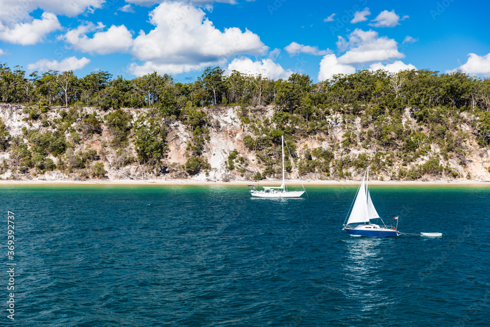 Wall mural sailboats in the sheltered waters of western fraser island