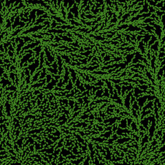 small green leaves on branches. floral seamless pattern. vector bushes. dark forest. repetitive background. textile fabric swatch. wrapping paper. continuous print. design element