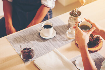 Coffee drip in morning