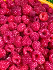 close up of raspberries
