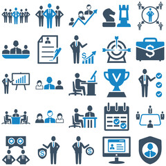 Fototapeta na wymiar Business and Management icon set-2 (Blue Series) vector illustration