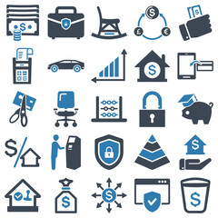 Business and Finance icon set-2 (Blue Series) vector illustration

