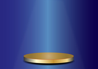 gold podium with spotlight