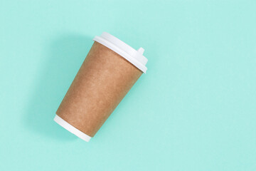 Blank craft take away big paper cup for coffee or drinks, packaging template mock up